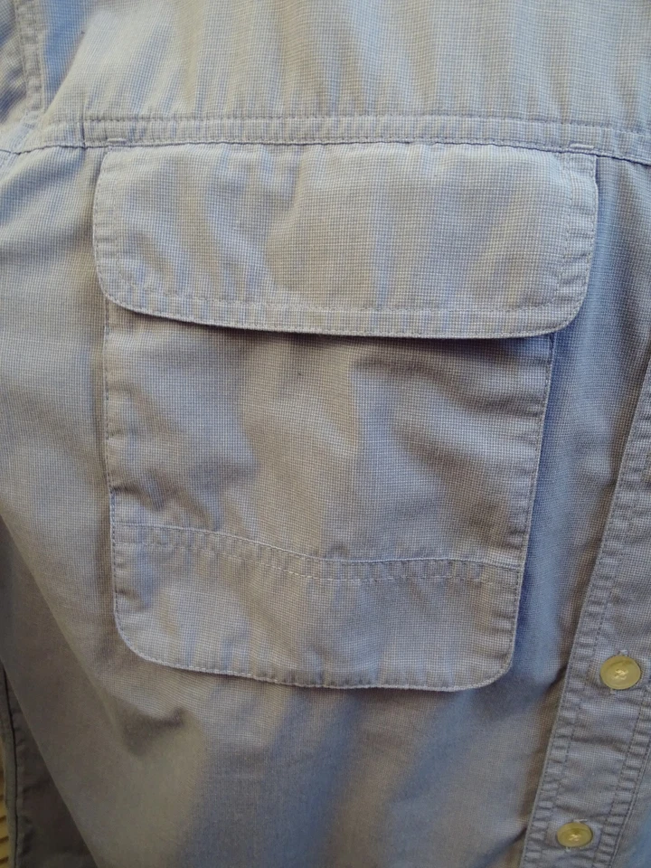 Mens EXOFICCIO Insect Shield LS Fishing Hiking Guide Trail Shirt Light Blue XL - Image 4 of 4