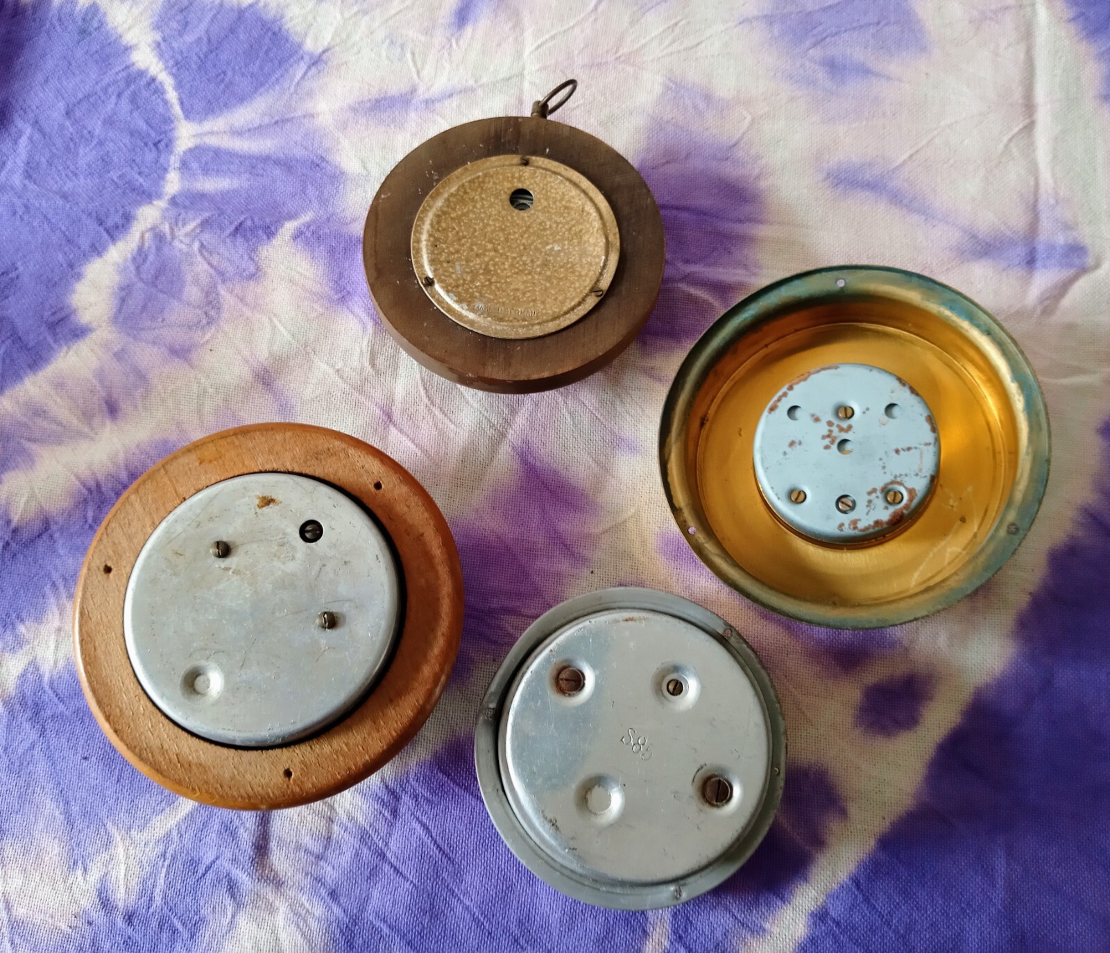 Set of four antique Barometers. Damaged. Suitable for spares or home