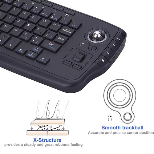 Jomaa Portable USB Wireless Keyboard & Trackball Mouse - Picture 2 of 16