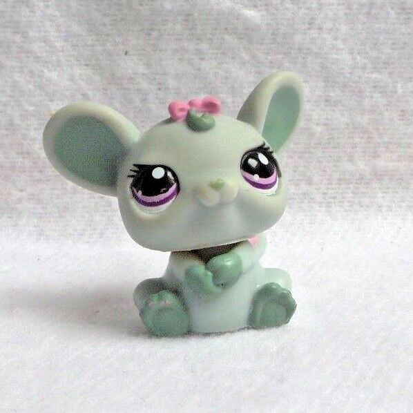 Figurine Littlest Pet Shop LPS Hasbro - Souris Grise Yeux Bleus Tire La Langue - 2006 - Occasion