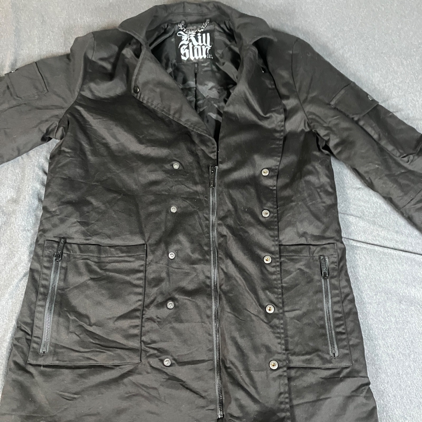 Killstar Heavyweight Large Full Zip Jacket Black … - image 6