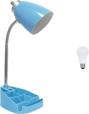 LD1056-BLU-LB 18.5" Gooseneck Organizer Desk Lamp with Ipad Tablet Stand Book Ho