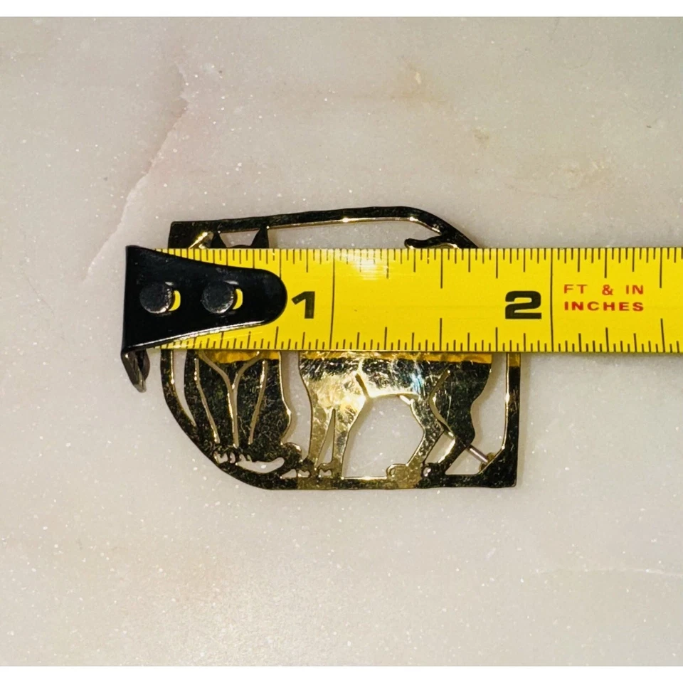 PIN BROCHE DISEÑO TRABAJO ABIERTO PAREJA GATO TONO DORADO FIRMADO WILD BRYDE VINTAGE Foto 3 de 4