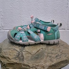 KEEN Kids' Seacamp II CNX in Bright Aqua/Pink-A-Boo Hiking Sandals Size 1 Shoes