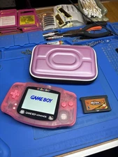 Backlit IPS V2 Hello Kitty Pink Nintendo Gameboy Advance USB C 1800 mah Battery