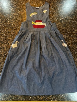 Jumper Pinafore Sleeveless Dress Cottage Core Farm Country Noah s Ark  A1-001