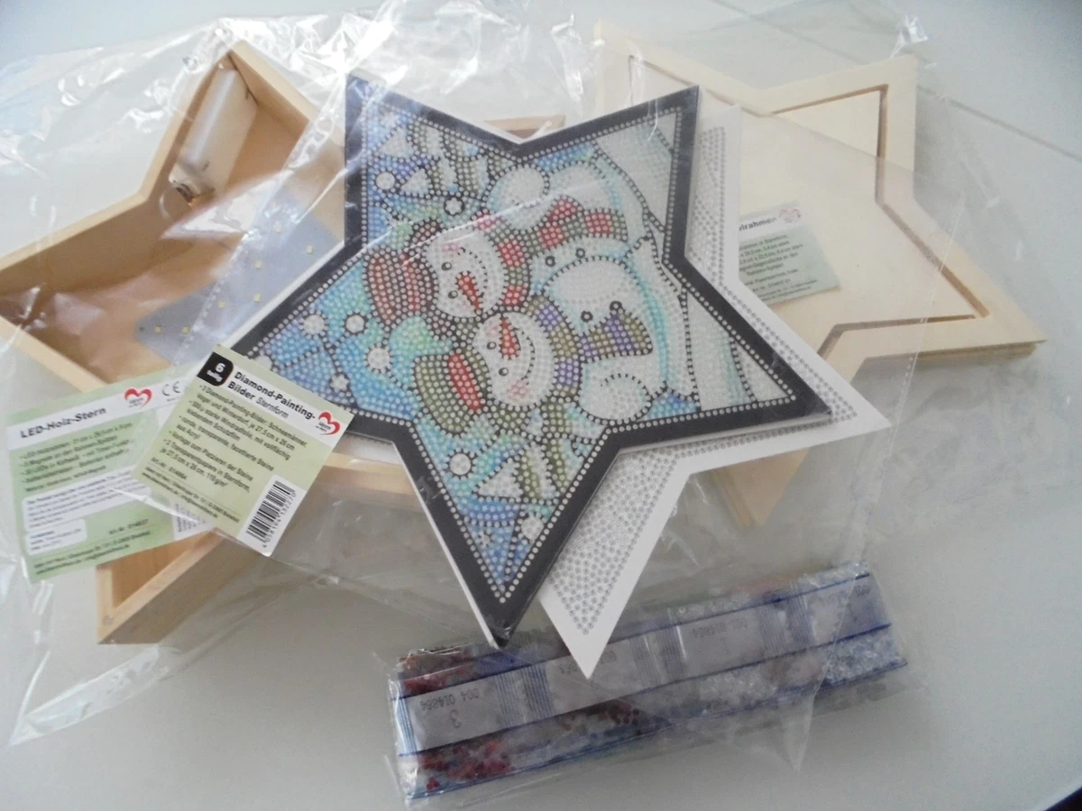 LED-Holz-Stern mit Diamond Painting Wechselmotiven* QVC