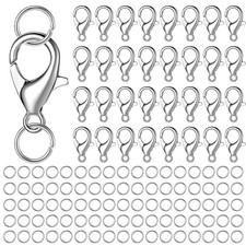 100 Pcs Stainless Steel Lobster Clasp, Lobster Claw Clasp with 400pcs Jump