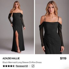 Azazie Women's Black Evening Dress Size A8 (8) Brand New, Never Worn