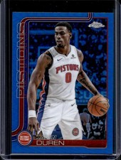 2025-26 Topps Chrome Jalen Duren Blue Refractor #/150 Pistons