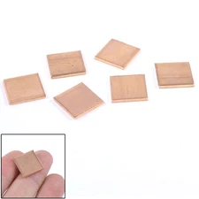 6 Pcs 15mm x 15mm x 1.5mm CPU Heatsink Copper Shim Spacer Pad for Laptop