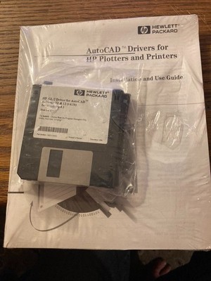 NEW Hewlett Packard AutoCAD Driver for HP Plotters and Printers 3 Floppy New