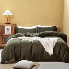 Duvet Cover Set 100 Washed Cotton Linen Feel Super Soft Breathable Cozy 3