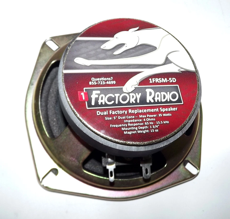 Altavoz de doble cono de 5" 35 vatios 4 ohmios 1-3/4" profundidad de montaje se adapta a varios vehículos Foto 2 de 3