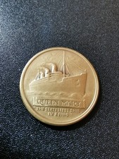RMS QUEEN MARY MEDAILLE 1967 STATLIESTES SCHIFF IN BEING BRONZE 1967
