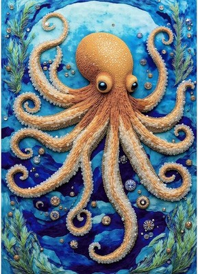 Puzzle 1000 Teile für Erwachsene Beaded Octopus mit Perlen-Muster (70 x 50 cm) 