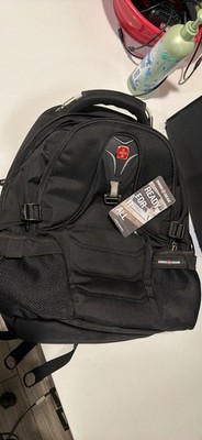 SWISSGEAR Black Polyester Laptop Backpack for 17.5 in Laptop,Padded Compartments