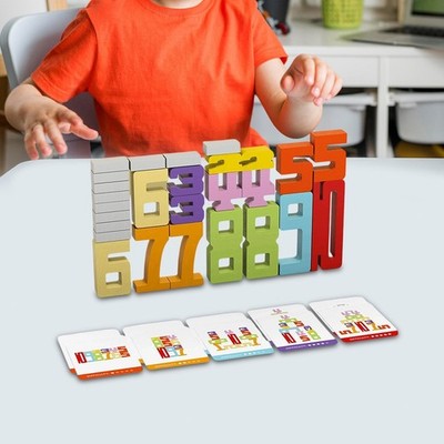 Holzbausteine Mathe Bausteine für Kinder für Urlaub Geschenk Reise Spielzeug