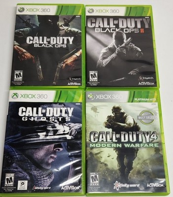 Lot of 4 Call of Duty: Black Ops I, Black Ops II, Ghosts, Modern Warfare 4