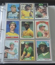 Lot 378 Binder Vintage Oakland Athletics Baseball Cards Reggie Jackson Henderson