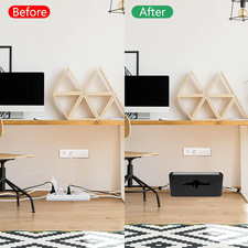Cable Management Box,Cord Organizer Box for Desk Floor Cable Hide,Cable Box O...