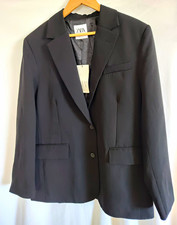 ZARA Women s Black Blazer Jacket L Notch Lapel Two-Button Single-Breasted