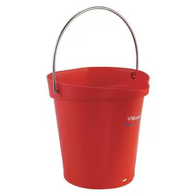 Vikan 56884 1 1/2 Gal Round Bucket, 9 19/32 In Dia, Red,