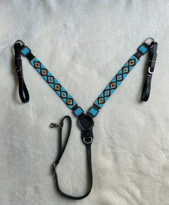 Martin Saddlery Western Premium Leather Equestrian Bead Headstall, Breast Collar