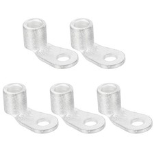 90 Degree Bent 0.24" Inner Dia. 3/16" Copper Wire Lugs Silver, 5Pcs
