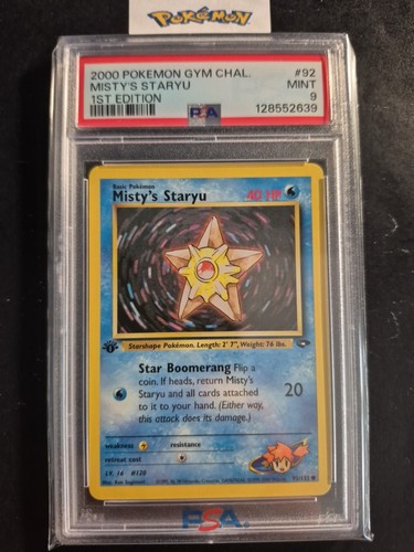 Misty's Staryu (1st Edition) graded PSA 9 for sale on eBay