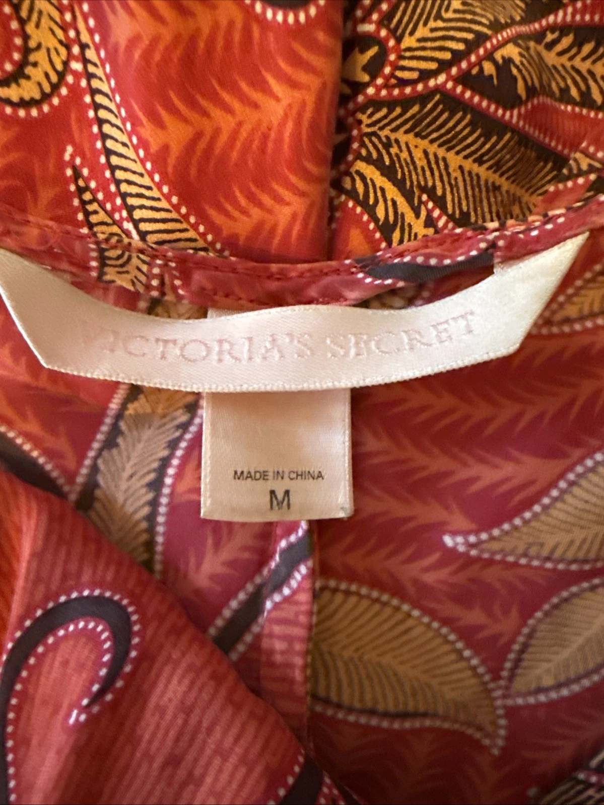 UNDERCOVER Abito slip vintage anni 90 Victoria Secret 100% seta rosso floreale foglia botanica M