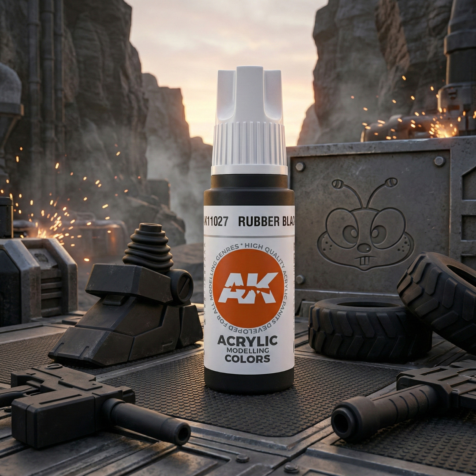 🚙AK11027 - Rubber Black (Hobby Miniature Figure)