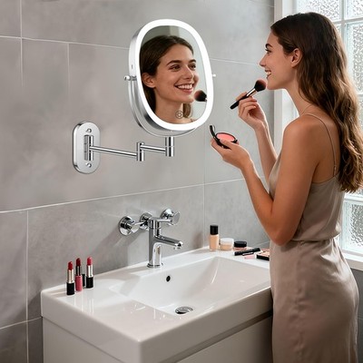 FUNTOUCH Wiederaufladbar Kosmetikspiegel mit 1X/ 7X Vergrößerung LED Beleuchtung