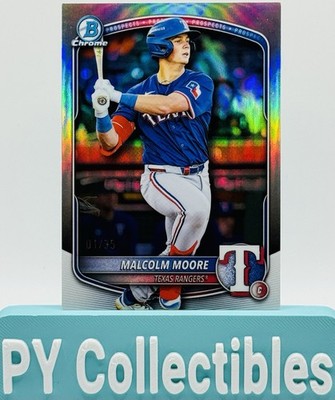 2025 Bowman Chrome Draft Refractor #191 Malcolm Moore # BDC-191  RANGERS 1/35