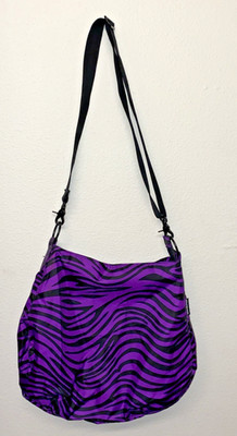 Yak Pak Crossbody Bag - Purple Black Zebra Adjustable Strap Shoulder Bag Purse