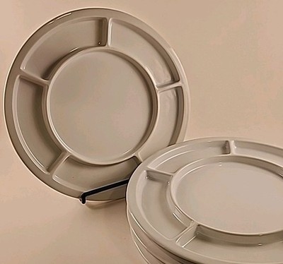 Crate and Barrel Pure White Ceramic Fondue Plates 10.5in Set Of Four New In Box