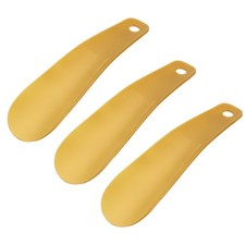 6in Shoe Horn 3Pcs Plastic Shoe Helper Gold Tone