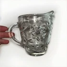 Vintage Anchor Hocking Prescut Creamer Clear Glass Star of David MCM 1960s EUC