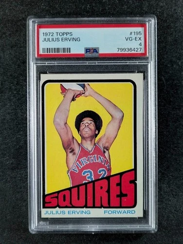 1972-73 Topps Basketball JULIUS ERVING Rookie RC Virginia Squires #195 PSA 4