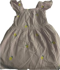 Cat & Jack Girls Size S (6/7) Pineapple Pink Lined Ruffle Sleeve Dress FREE S&H