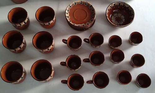30 Teile Kaffee Tee Espresso Service Set Keramik Braun Muster - Bild 2 von 5
