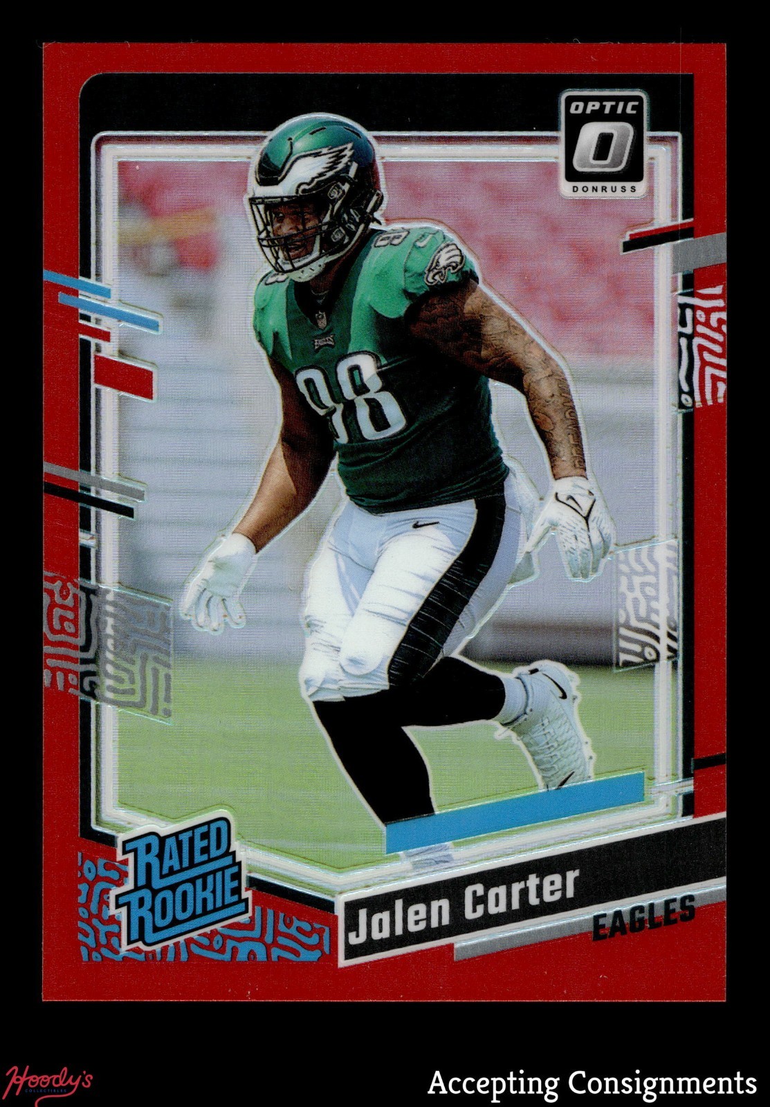 2023 Donruss Optic Red #281 Jalen Carter RATED ROOKIE RC EAGLES 12/99