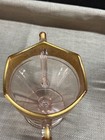 Pink Depression Glass Creamer And Sugar With Gold Trim nice set — photo 6