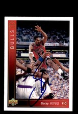 Signed Basketball Card Auto Stacey King 1993-94 Upper Deck #329 Chicago Bulls