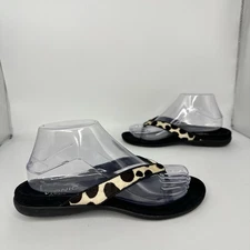 Vionic-44Selena Leopard Print Orthaheel Sandals Women 7 Flip Flop Thong Comfort
