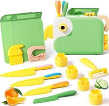 Kids Cooking Set with Storage Box Safe Montessori Kitchen Tools for Toddlers