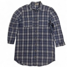 Navy & White Plaid Shirtdress | Relaxed Fit Mini Dress | Grunge Cottagecore