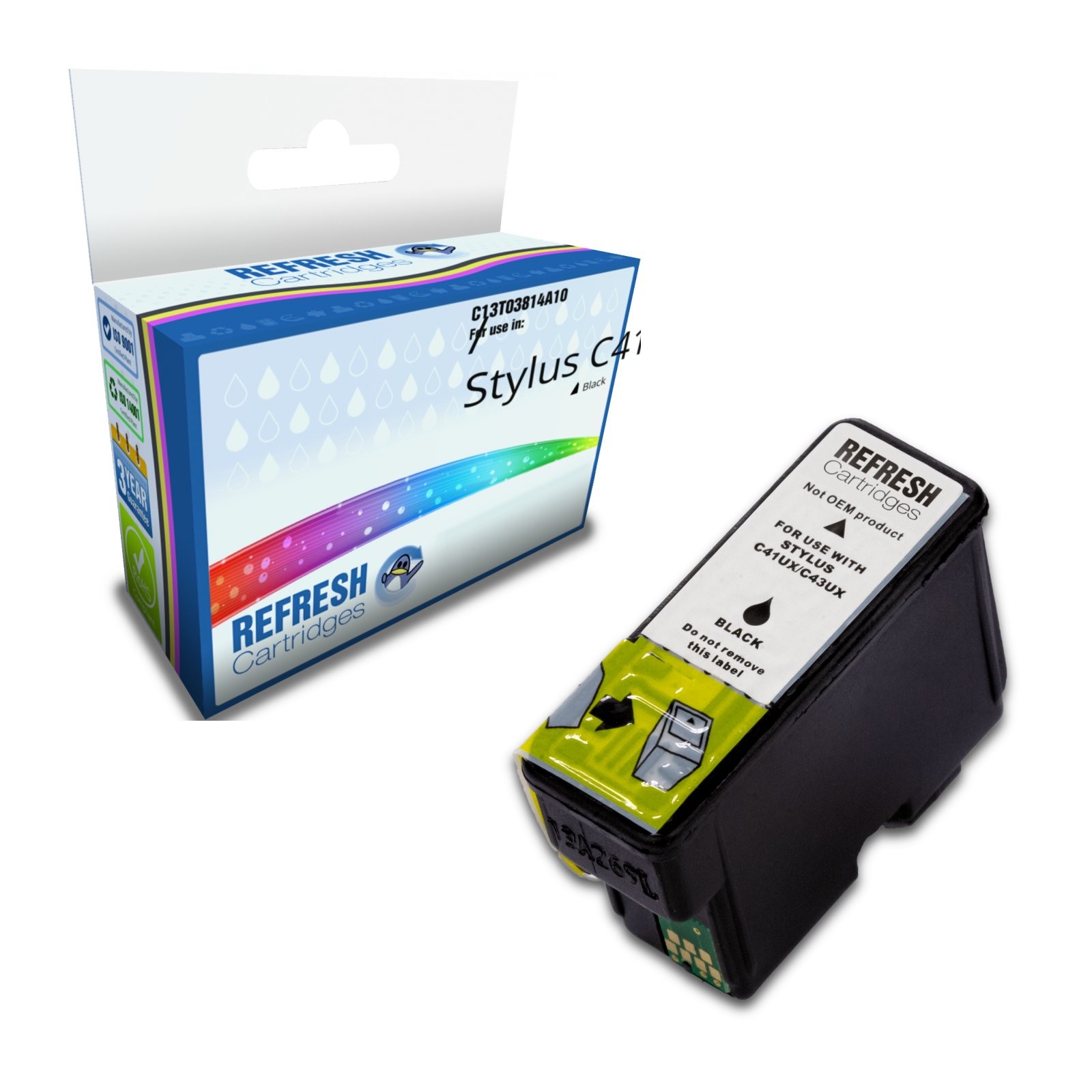Refresh Cartridges Black T038 Ink Compatible With Epson Printers