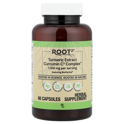 Root2 , Turmeric Extract Curcumin C3 Complex , 60 Capsules