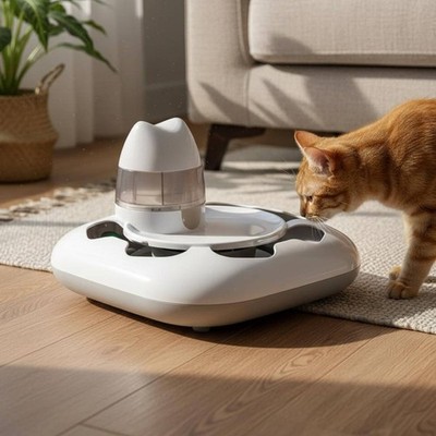 Katzenspielgerät zufällige Bewegung elektronischer Haustier-Leckerli-Spender für Katzen